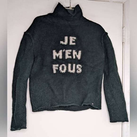 Zadig & Voltaire green merino wool sweater Je m'en fous 🇫🇷 - Picture 2 of 5